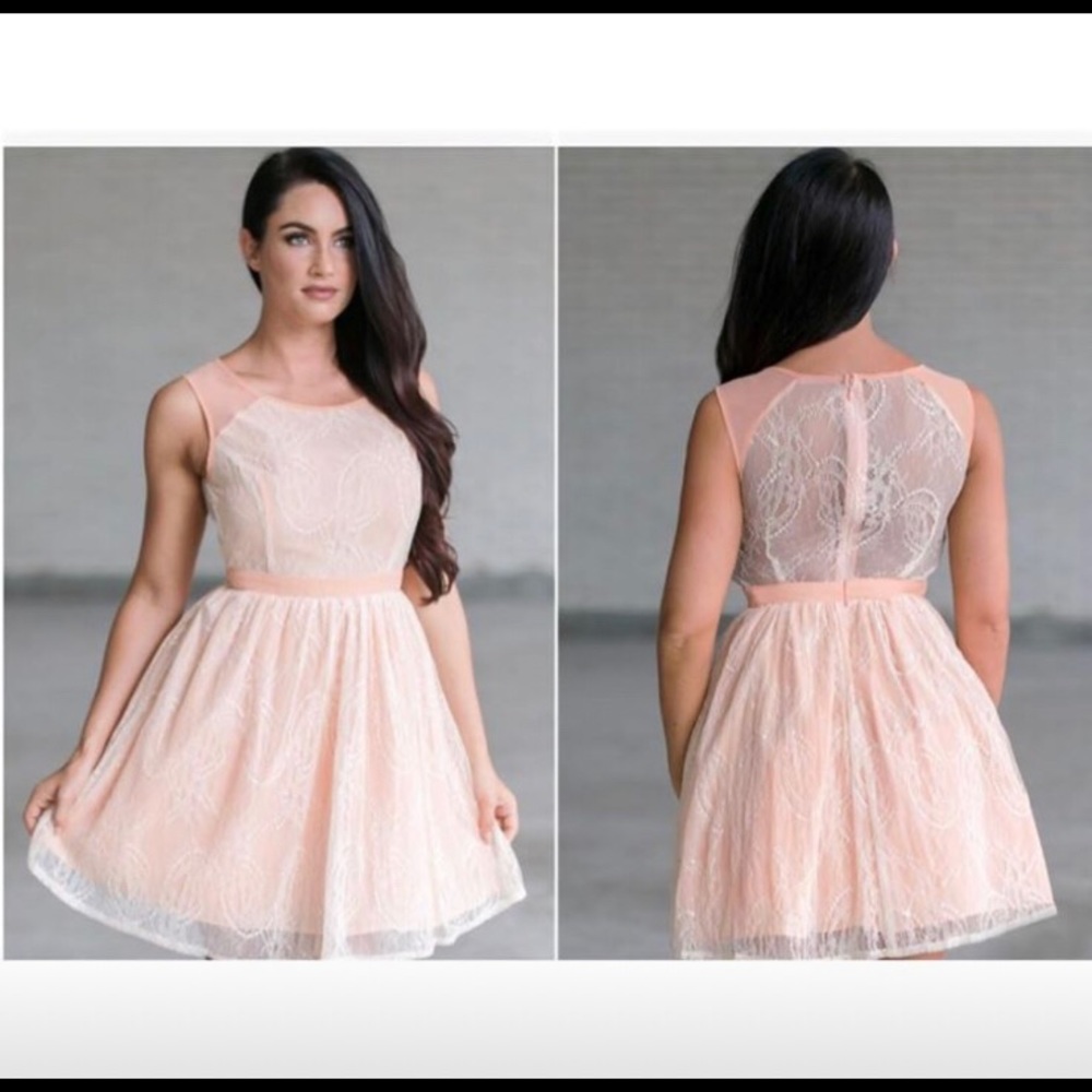Laced tangerine dress